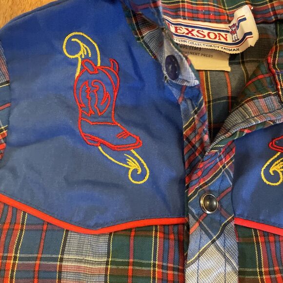 Vintage Texson Western Cowboy Pearl Snap Button Baby Toddler Boys Shirt 2T - Picture 3 of 8